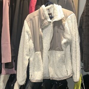 The North Face Women's White and Tan Teddy Jacket